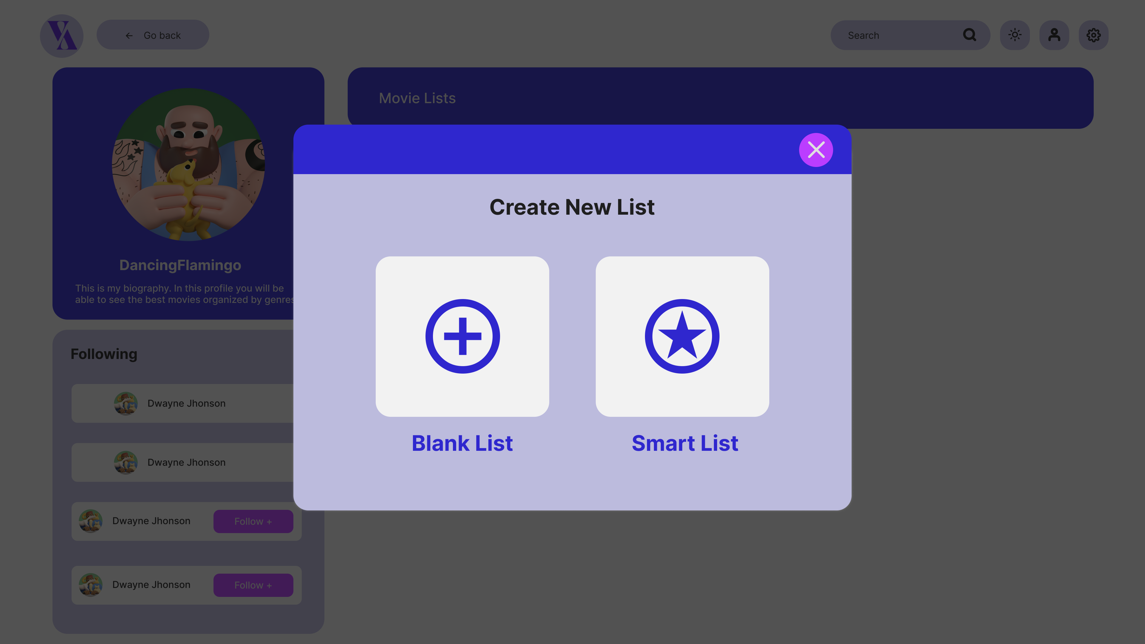 Select Create List light